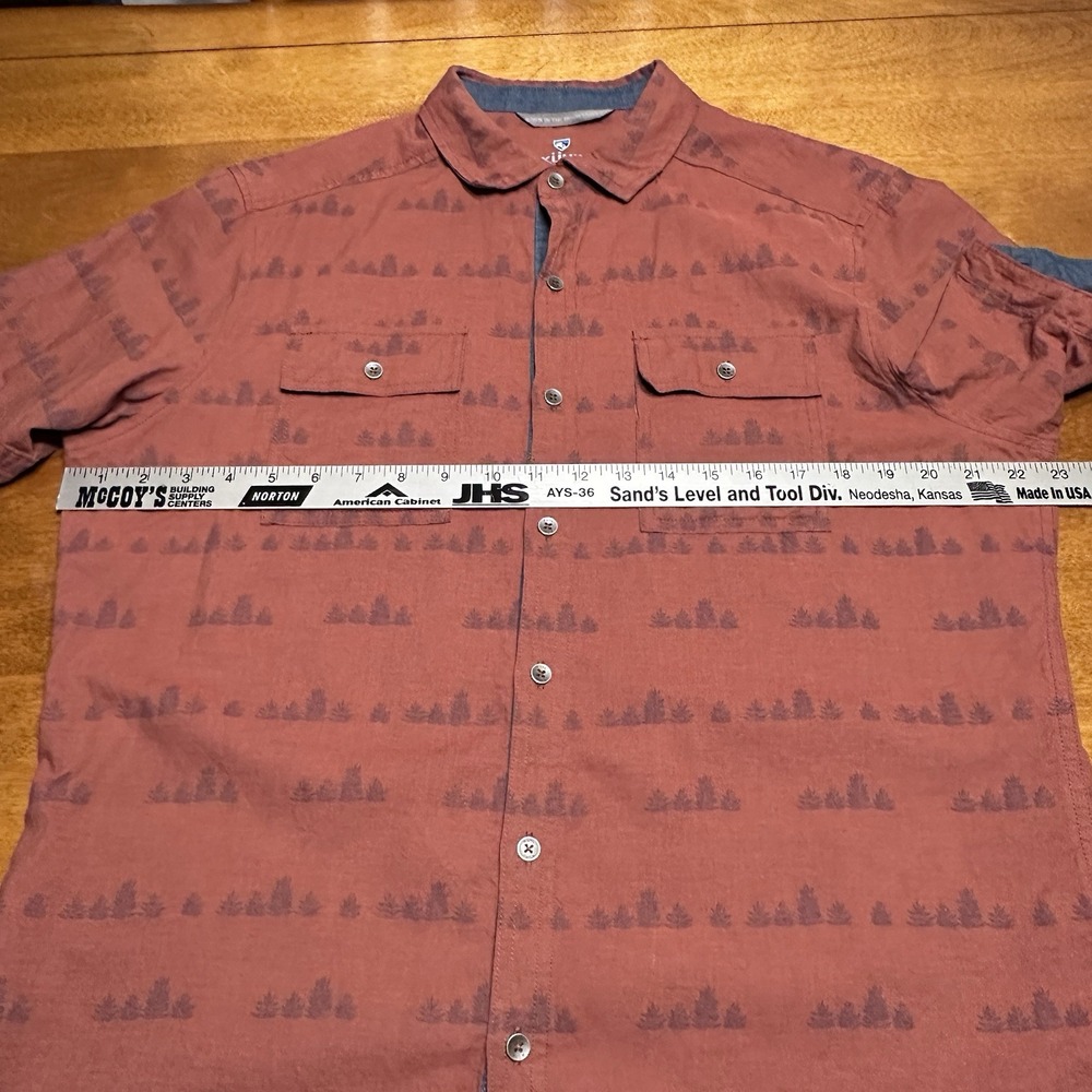 KUHL Thrive Rust Tree 7462 Button Short Sleeve Shirt Hiking Lightweight‎ Medium - Picture 10 of 13
